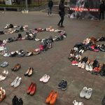 286 пар взуття: на Вічевому майдані створили інсталяцію, аби привернути увагу до домашнього насильства