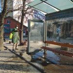 Франківські комунальники проводять дезінфекцію зупинок громадського транспорту: фоторепортаж