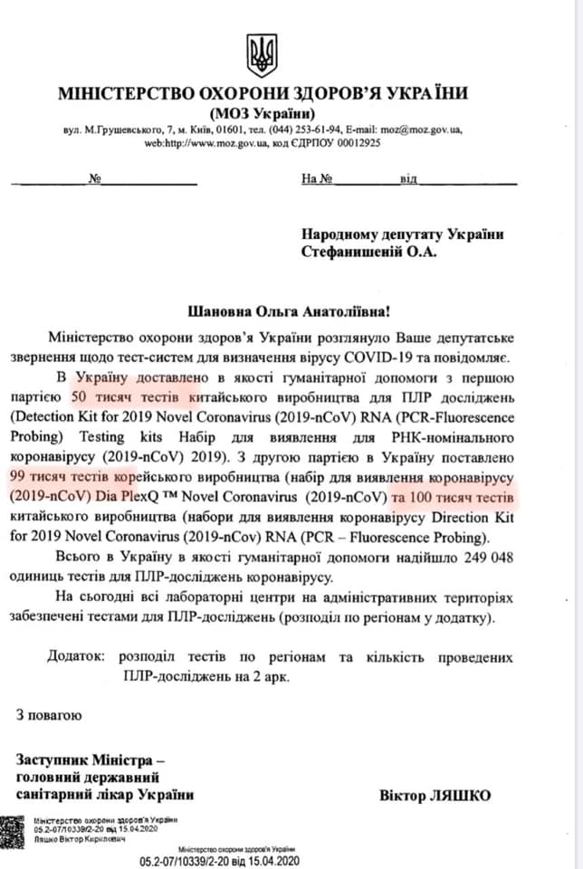 Скільки Прикарпаття отримає ПЛР-тестів для визначення COVID-19