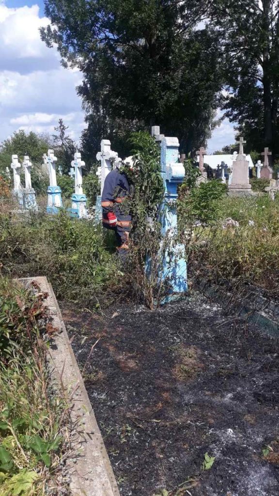 Через спалювання сухостою на Прикарпатті загорілось кладовище ФОТО
