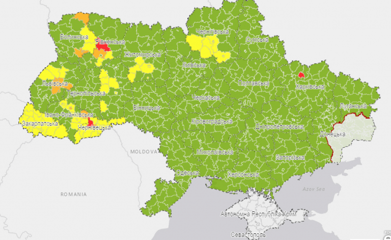 Івано-Франківськ і Городенківщина потрапили у помаранчеву зону епіднебезпеки через коронавірус