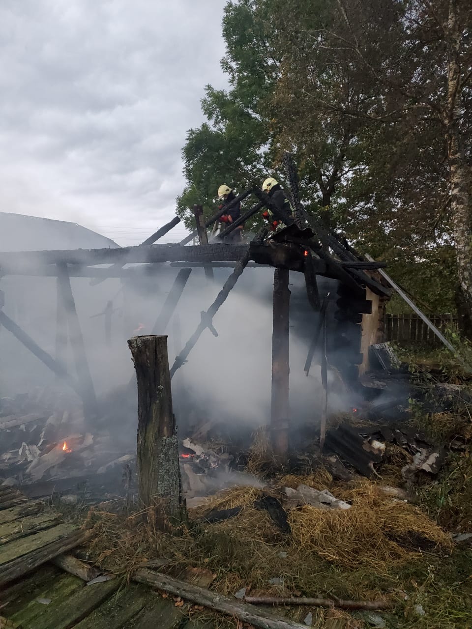 Вогнеборці гасили пожежу господарської будівлі на Богородчанщині