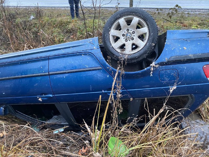 На Коломийщині авто «на бляхах» злетіло з дороги в кювет ФОТО