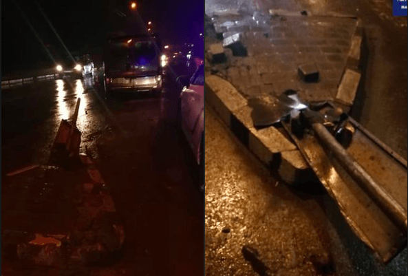 На Івасюка п'яний кермувальник розніс острівець безпеки ФОТО