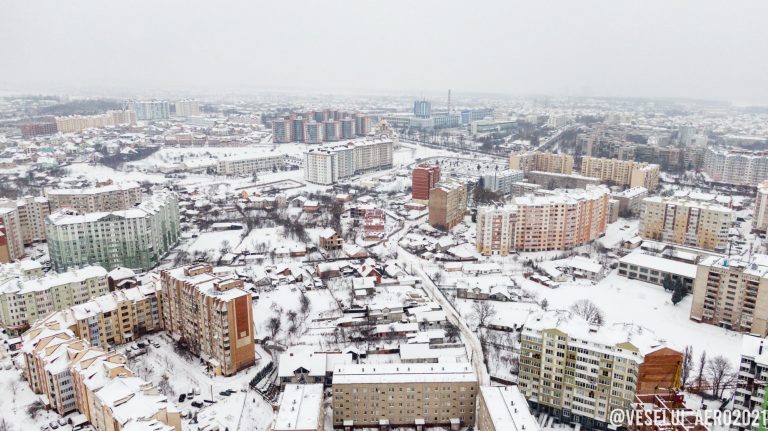 Засніжена Пасічна з висоти пташиного польоту ФОТО