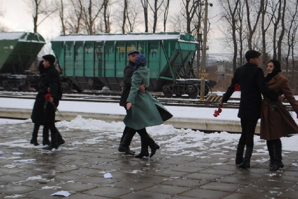 На залізничному вокзалі Рогатина влаштували незвичний перформанс