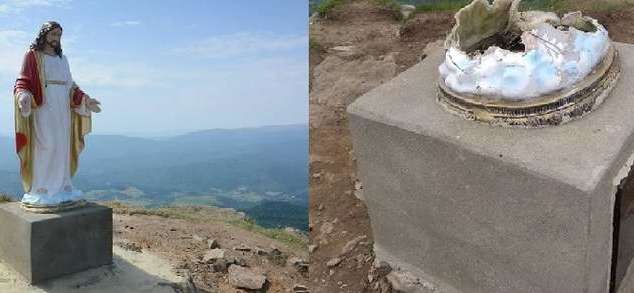 У Карпатах з вершини гори зникла статуя Ісуса Христа