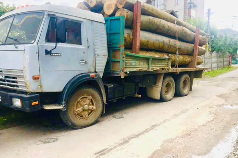 На Прикарпатті затримали водія вантажівки з незаконною деревиною ФОТО