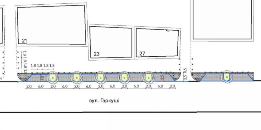 На вулиці Гаркуші стартували роботи з впорядкування паркування автомобілів ФОТО