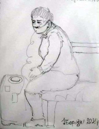 Відомий прикарпатський художник намалював серію рисунків про перебування у ковідному відділені лікарні ФОТОРЕПОРТАЖ