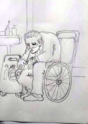 Відомий прикарпатський художник намалював серію рисунків про перебування у ковідному відділені лікарні ФОТОРЕПОРТАЖ