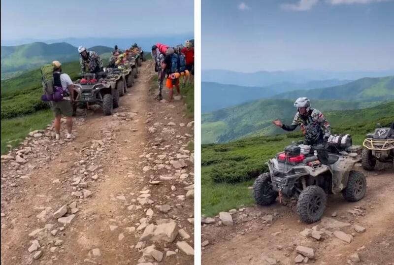 У Карпатах активісти прогнали групу іноземних вандалів, які їхали заповідною зоною на квадроциклах ВІДЕО