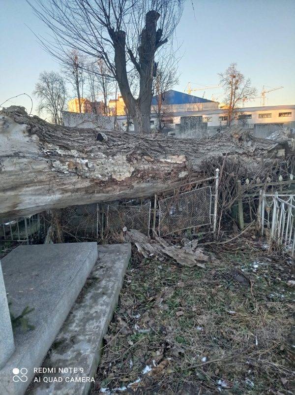 впало на могили та огорожі