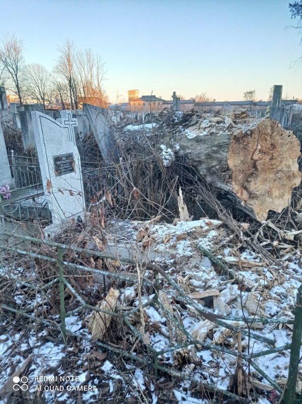 впало на могили та огорожі