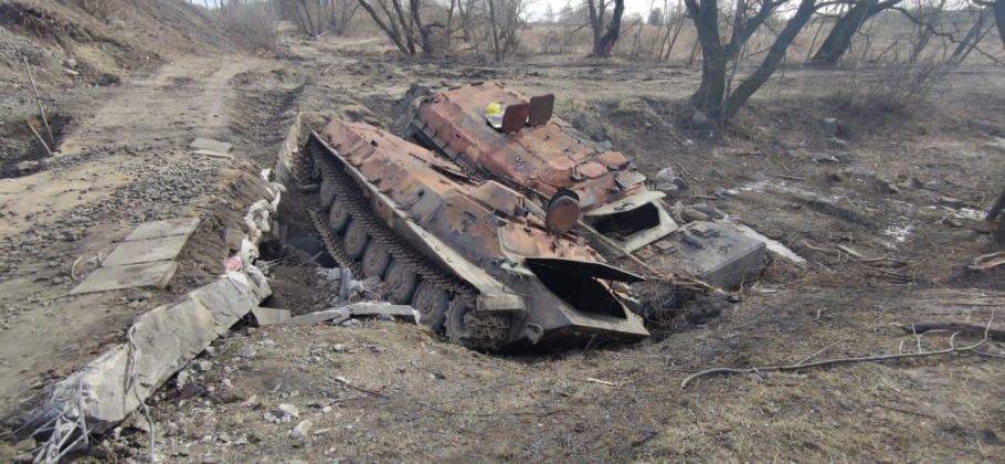 На Чернігівщині ЗСУ знищили танкову колону окупантів, яка проривалася до Києва ФОТО