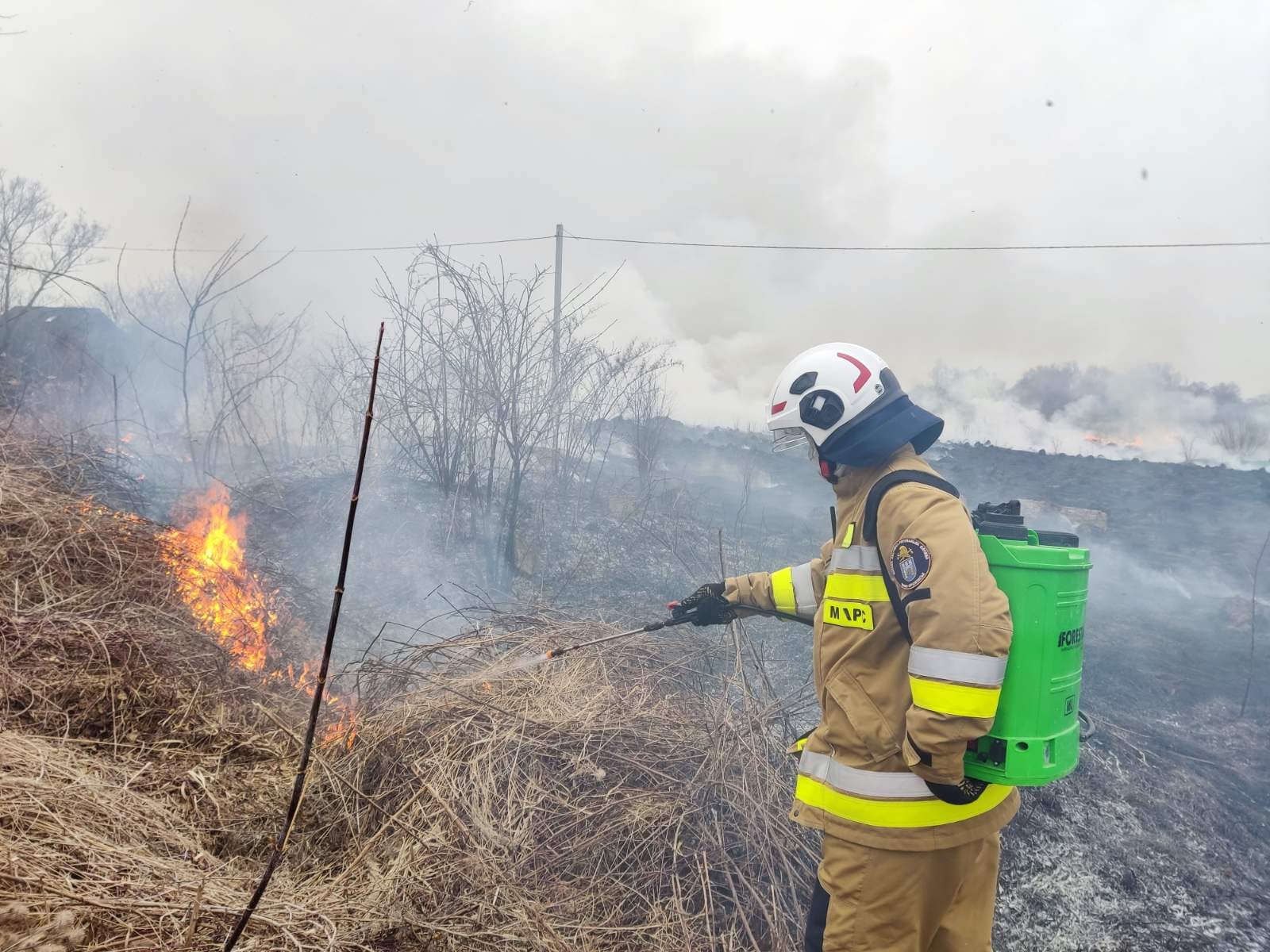 У селі Франківської громади поблизу приватних будинків горіла суха трава ФОТО