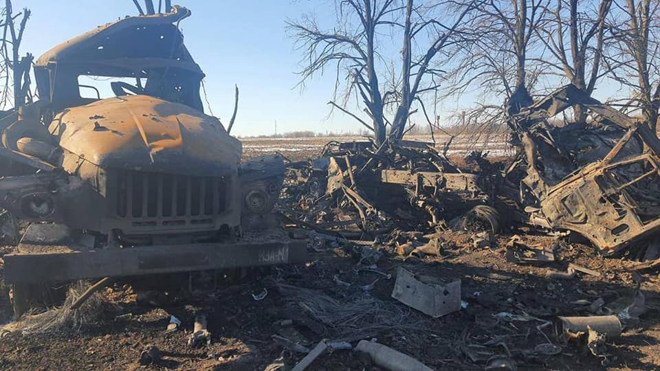 На Сумщині ЗСУ знищили колону техніки російських окупантів ФОТО