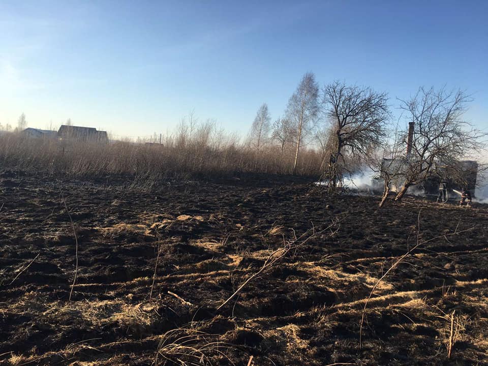 На Франківщині через спалювання сухої трави згорів житловий будинок ФОТО та ВІДЕО
