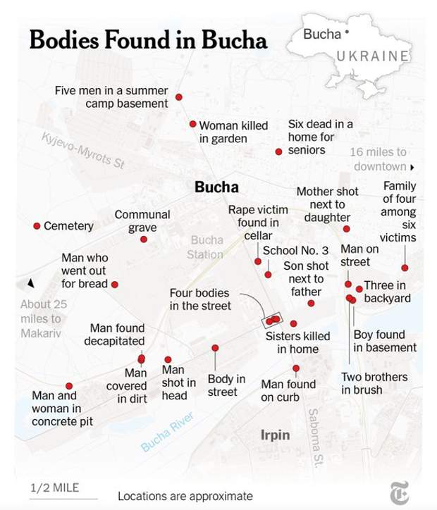 Журналісти склали карту звірств окупантів у Бучі та розповіли історії загиблих українців - 18+