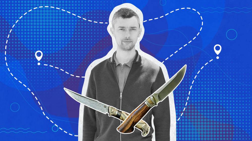 Переселенець з Донеччини створює ексклюзивні ножі на Франківщині