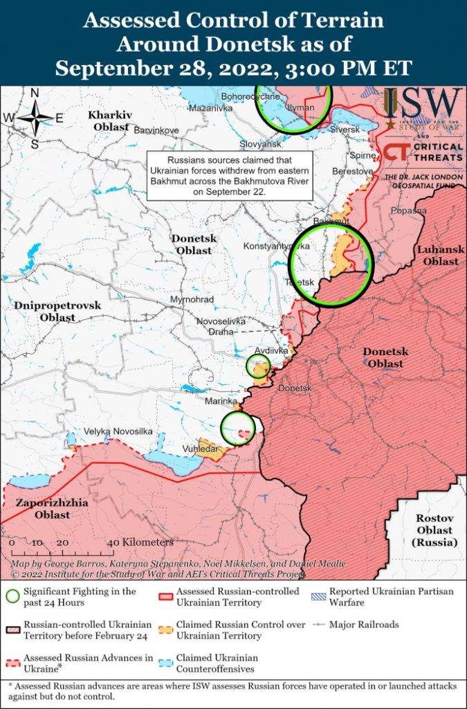 ISW прогнозує, що на росію може чекати колапс під Лиманом