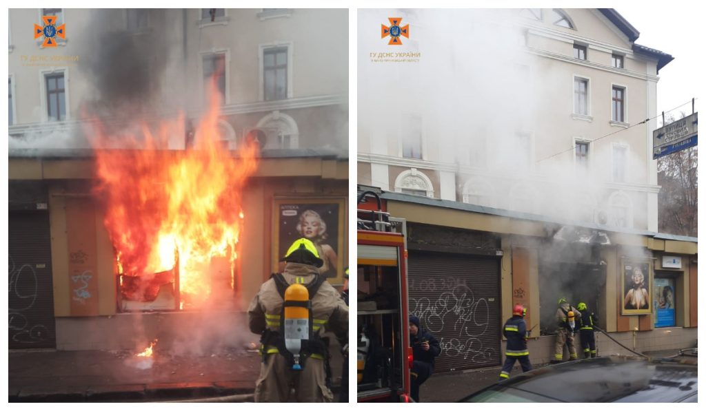 У середмісті Франківська спалахнула потужна пожежа