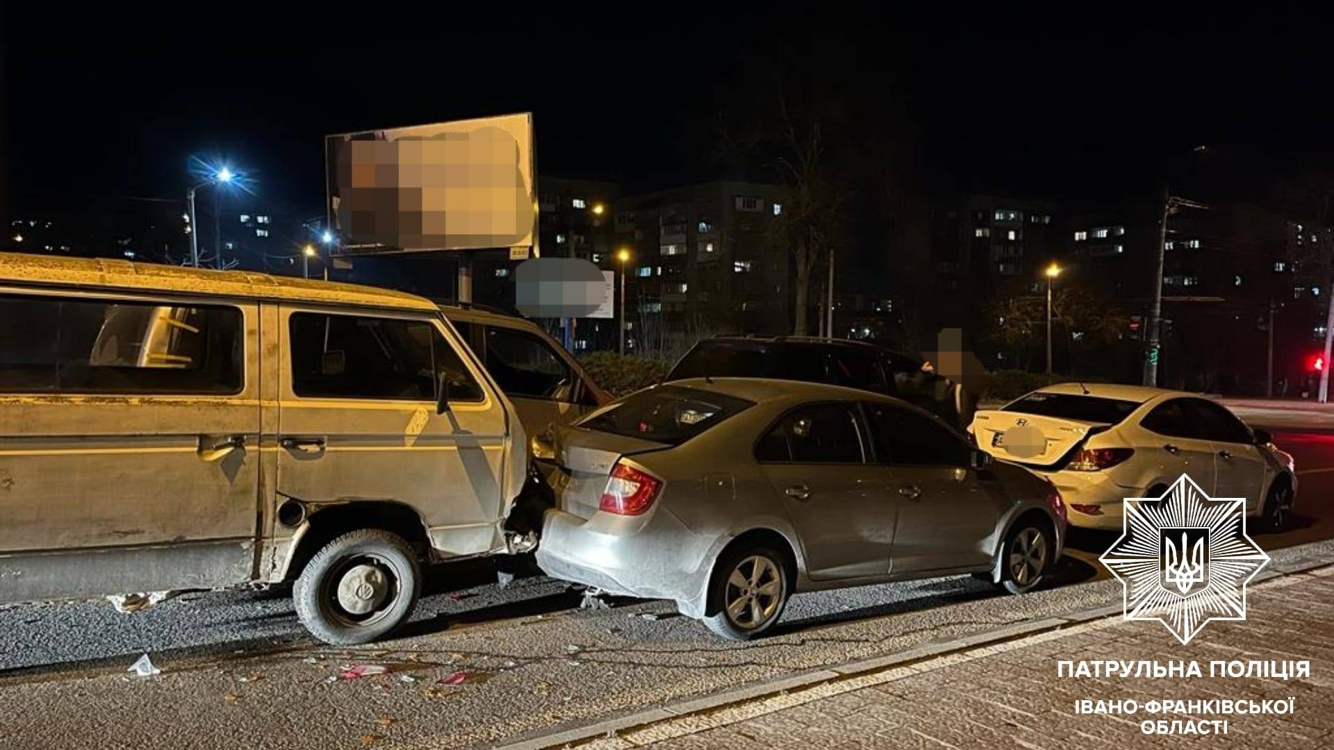 У Франківську п'яний водій вчинив ДТП з п'ятьма автомобілями