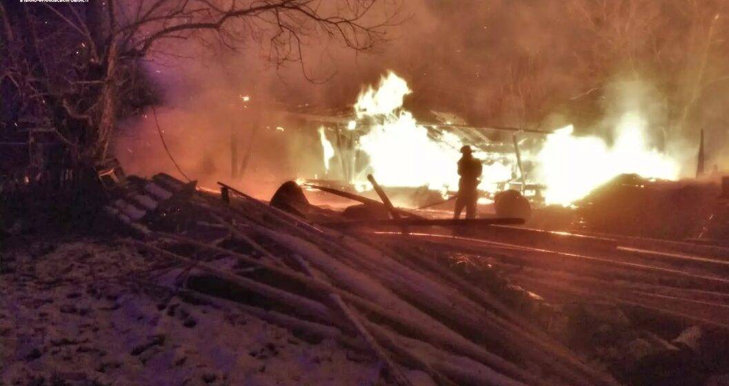 На Прикарпатті під час пожежі деревообробного цеху надзвичайники врятували два сусідні будинки