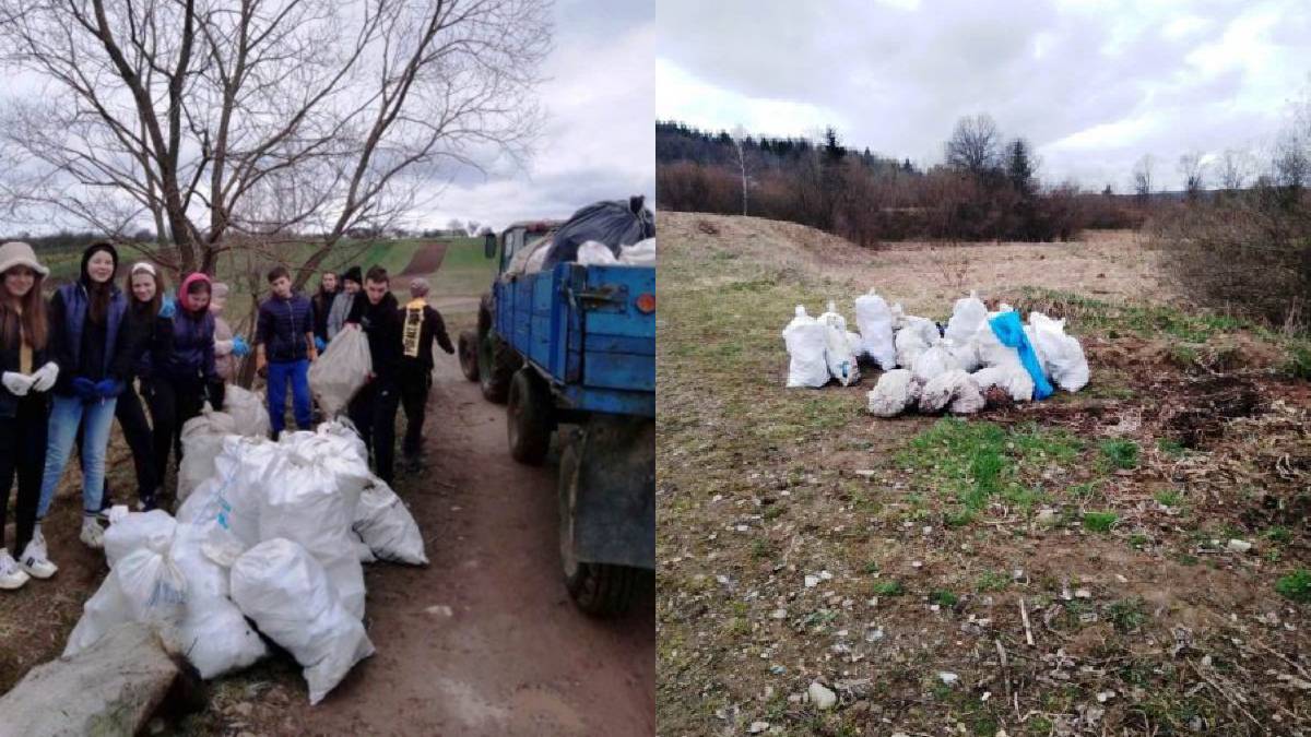 У лісі на Франківщині екоактивісти зібрали 30 мішків сміття