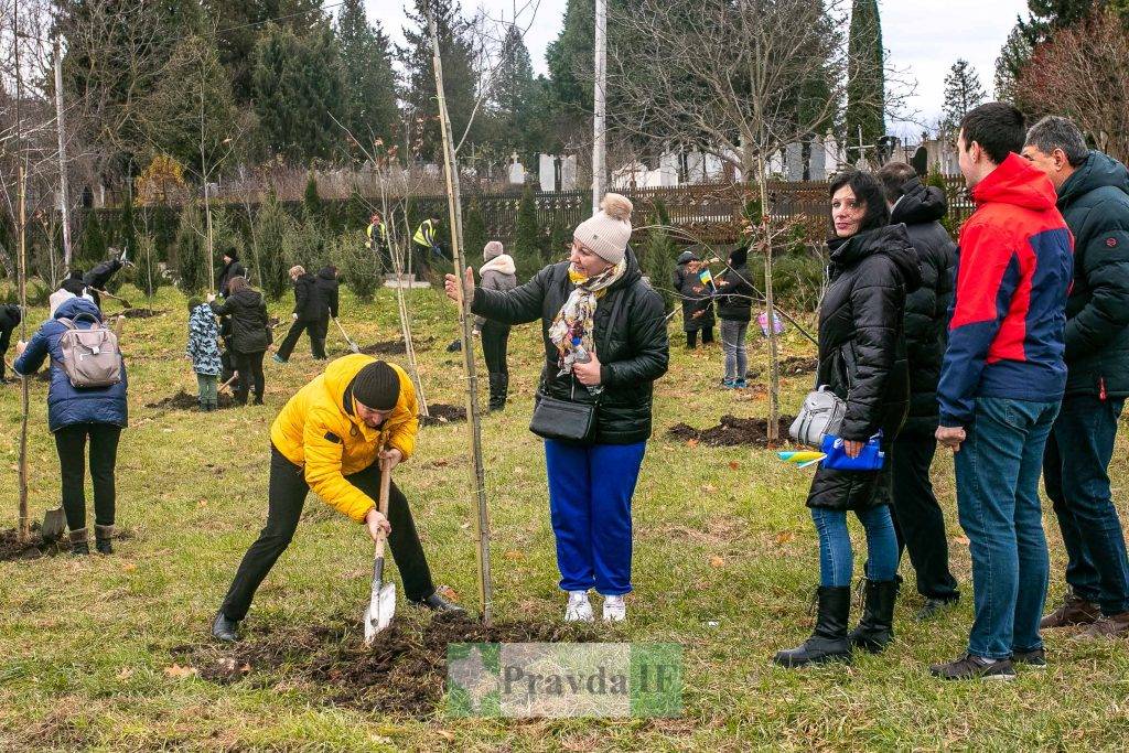 У Франківську в пам'ять про загиблих на війні висадили 163 дерева. ФОТО