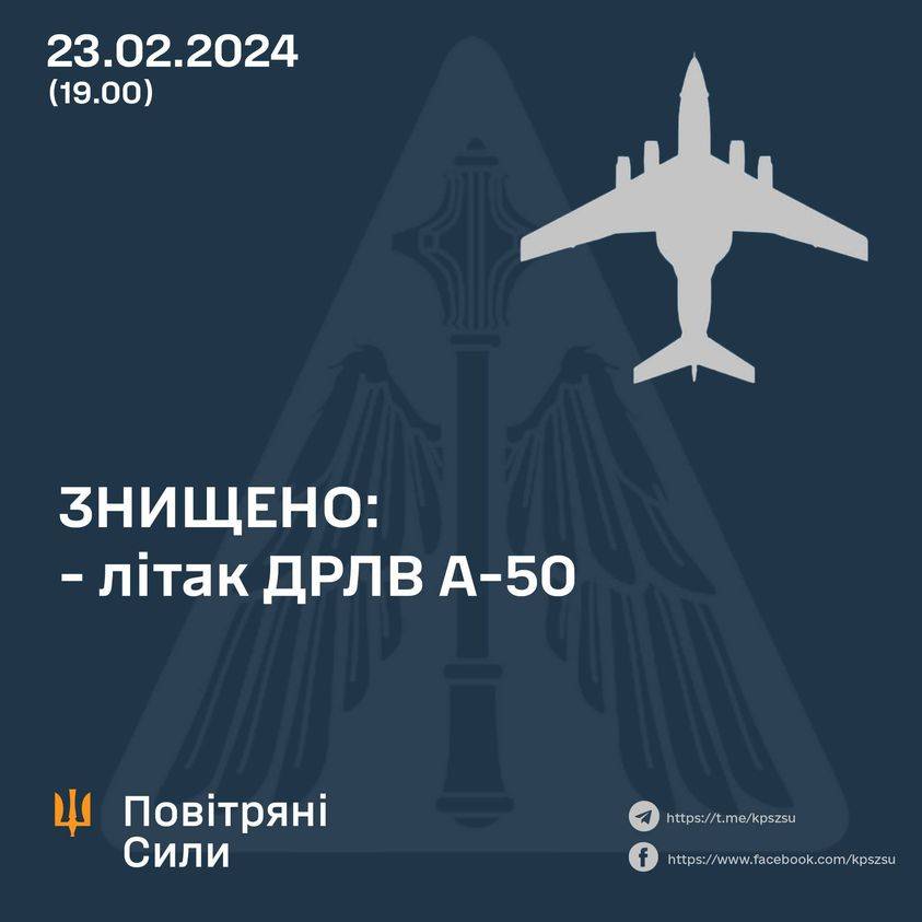 ЗСУ знищили російський літак ДРЛВ А-50