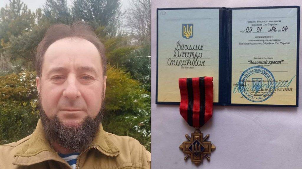 Прикарпатець Дмитро Василик отримав почесну відзнаку за захист Батьківщини