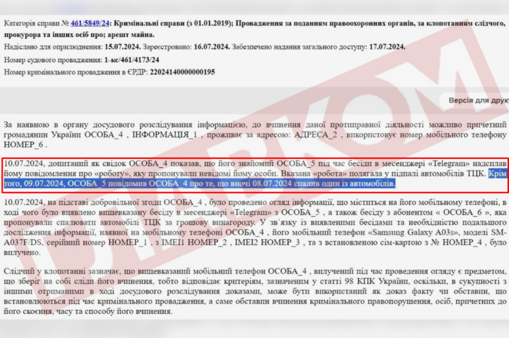 Хто палить машини військових? Технології найму, психологічні прийоми та «гонорари»