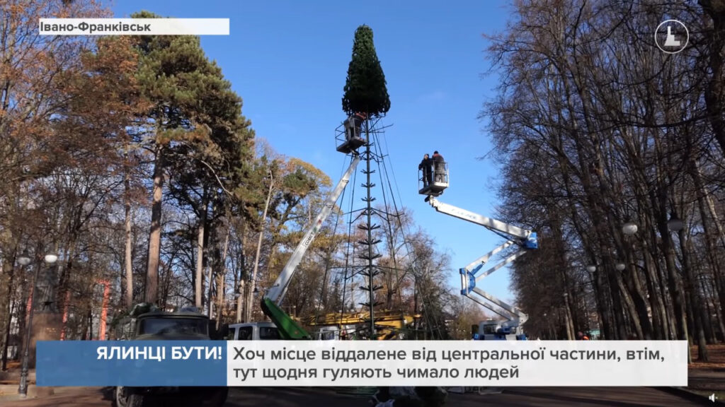 на Миколая засвітять 18-метрову ялинку,франківська ялинка,ялинка парк Шевченка