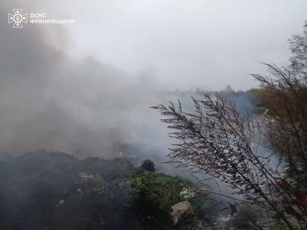 Прикарпатські рятувальники ліквідували пожежу сміттєзвалища