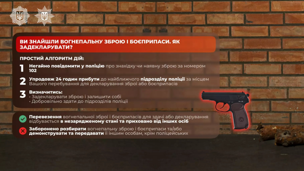 За місяць прикарпатці задекларували понад 40 одиниць зброї та близько сотні набоїв