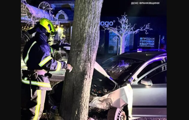 В Івано-Франківську автомобіль зіткнувся з деревом