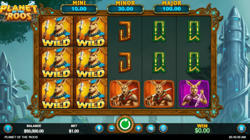 Слот гра Planet of the Roos, виграш нуль.
