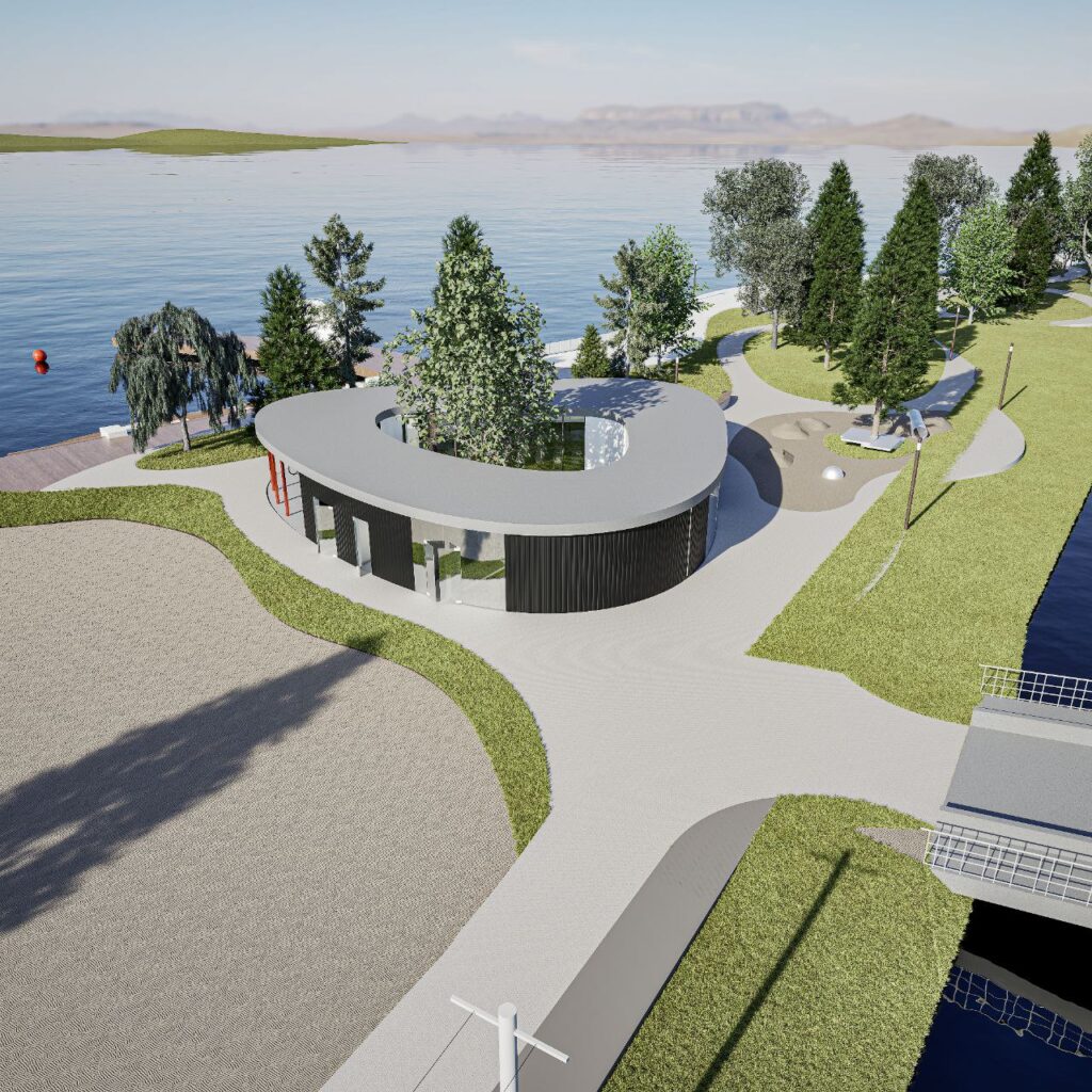 Архітектурний проєкт зеленої зони біля водойми