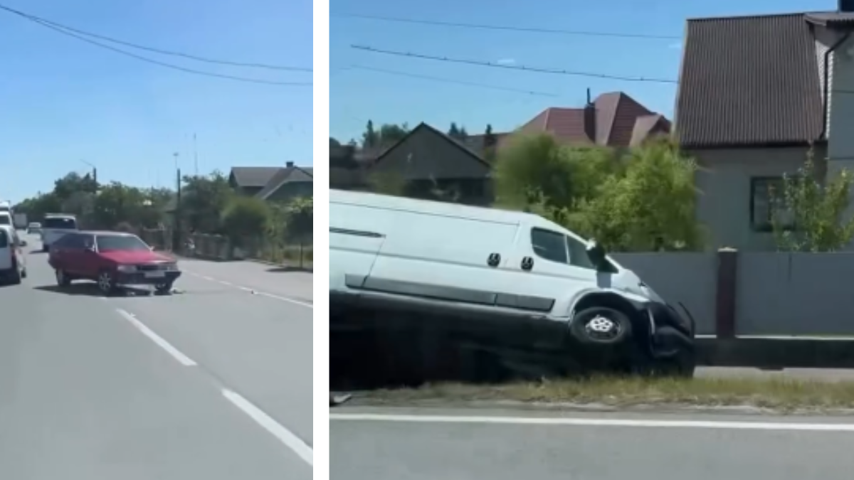 У Брошневі-Осаді бус злетів у кювет. ФОТО