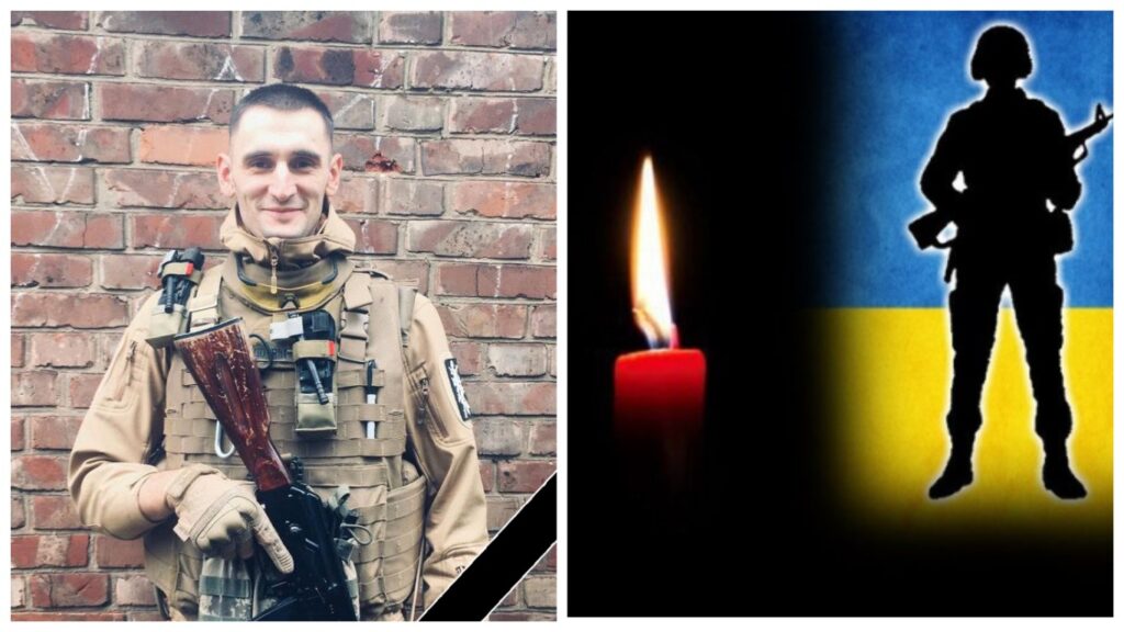 Військовий, свічка, прапор України, силует солдата