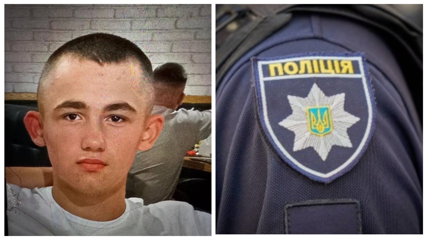 Портрет молодої людини, значок української поліції.