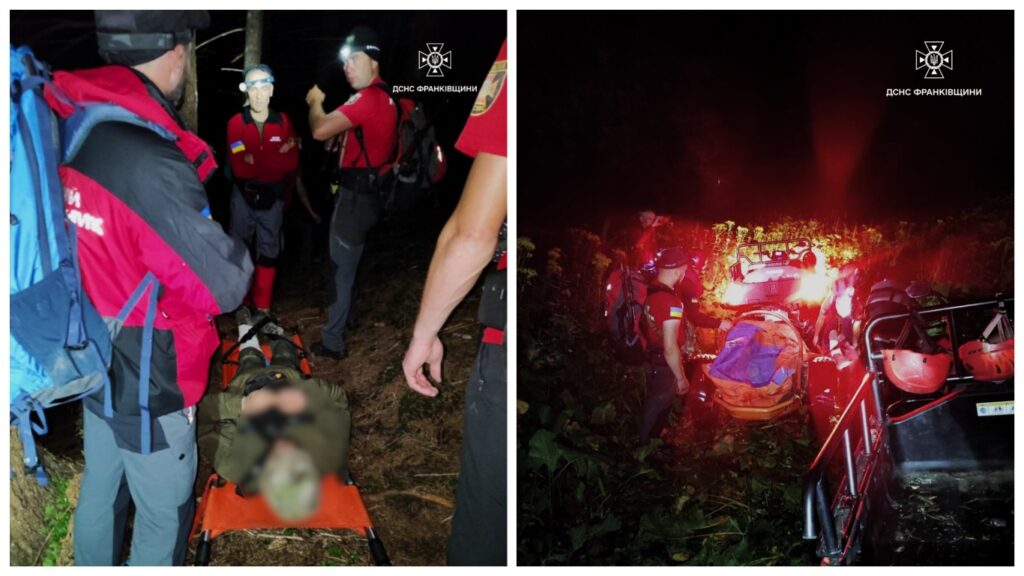 Порятунок людини вночі, рятувальники працюють