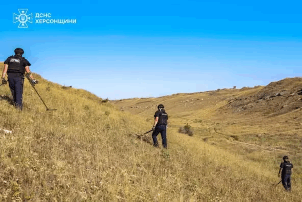 Пошук вибухівки у степу рятувальниками ДСНС