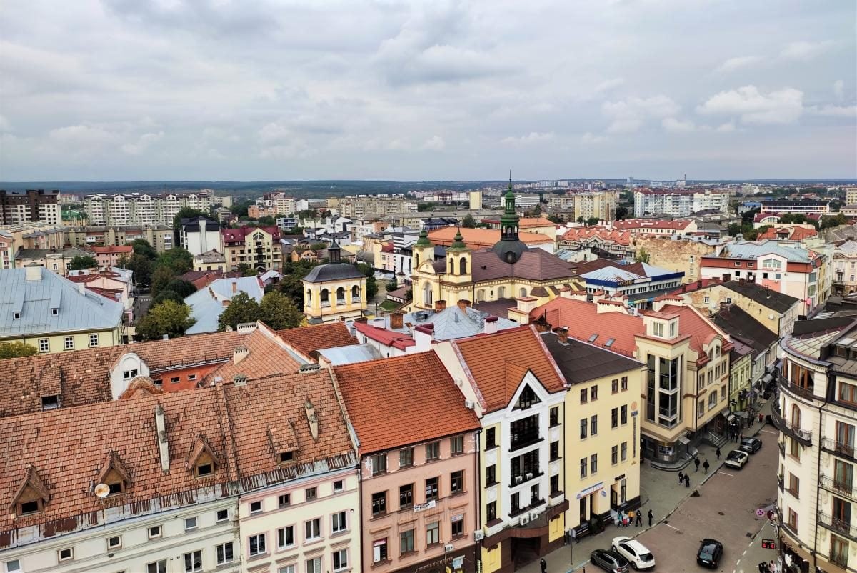 Панорама міста Івано-Франківськ з висоти