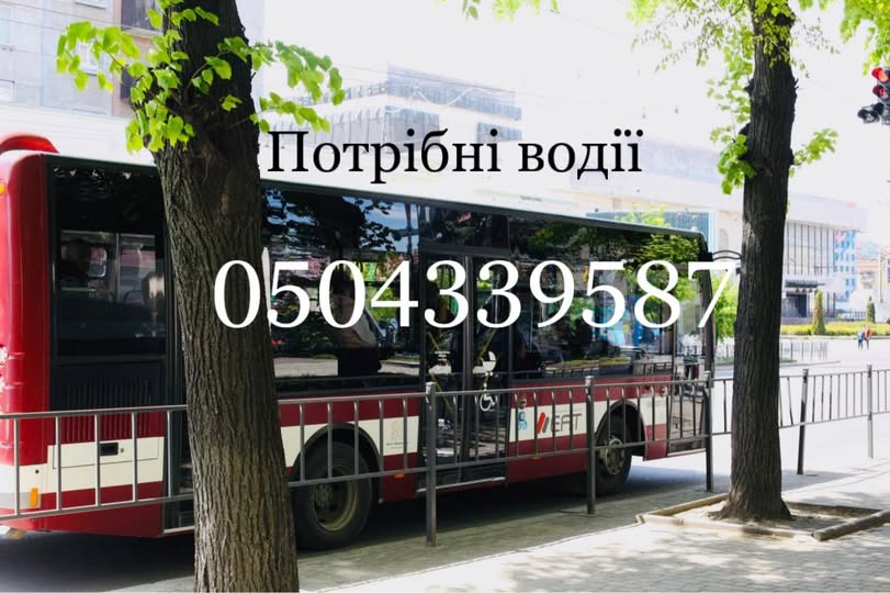Оголошення: потрібні водії, контактний номер телефону.