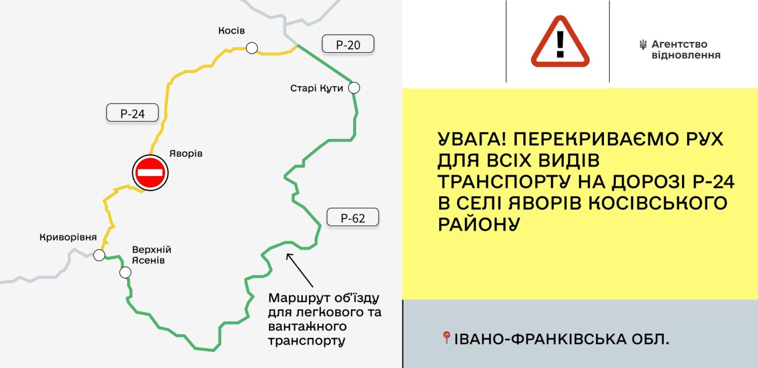 На Косівщині перекрили рух через ремонт мосту в селі Яворів