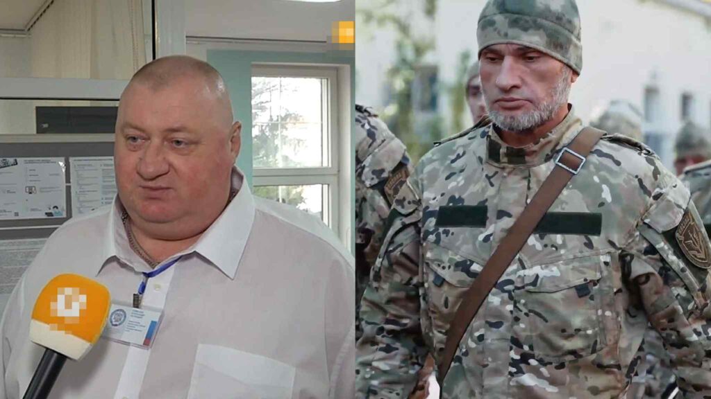 Дві людини в інтерв'ю та військовій формі