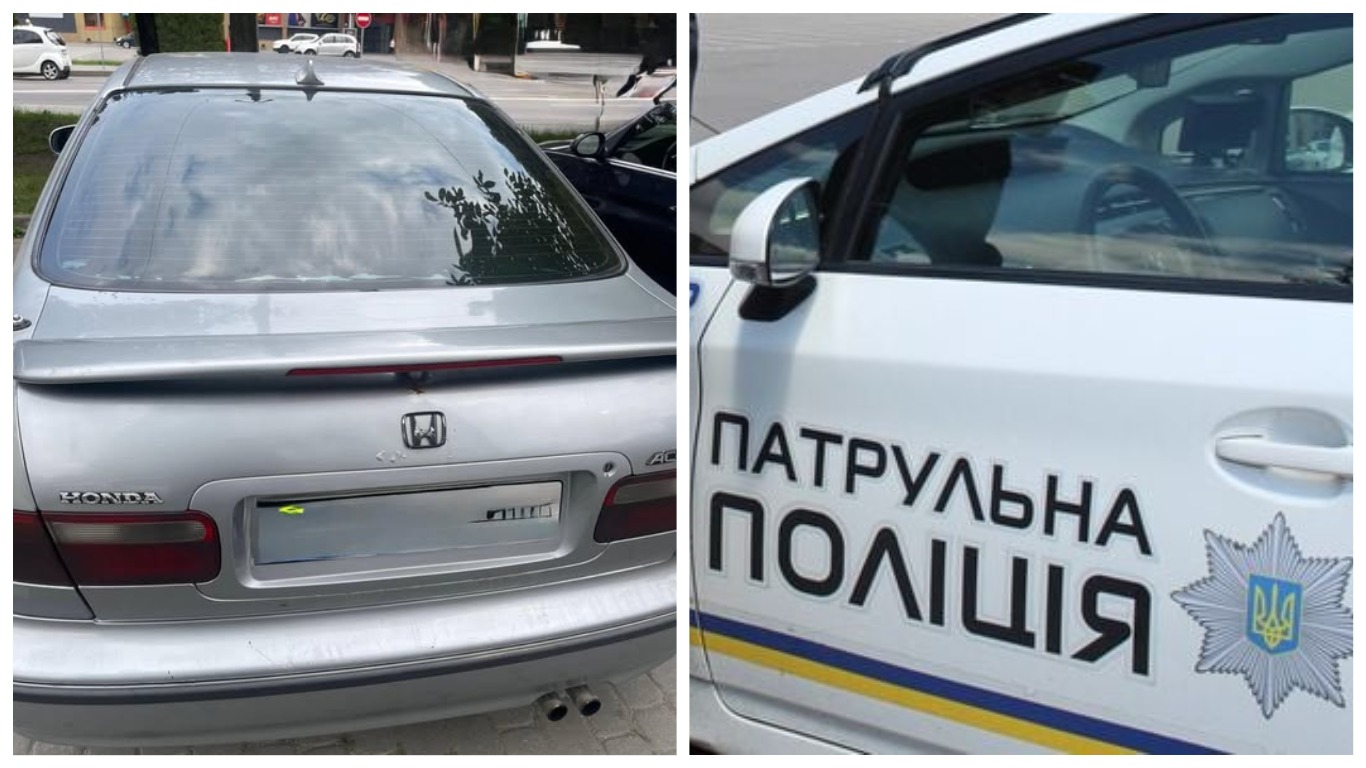 Сріблястий Хонда під патрульним контролем поліції.