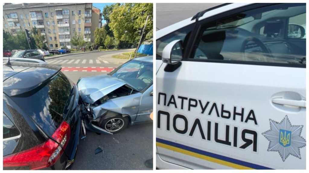 ДТП на дорозі, патрульна поліція на місці.